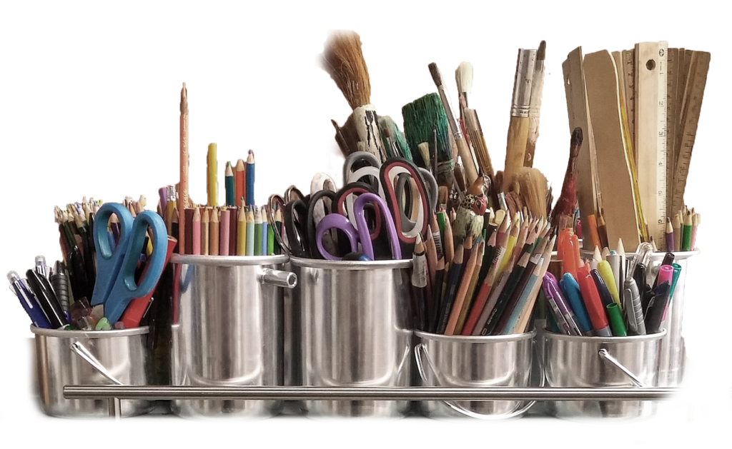 Pot à crayons pour atelier d'écriture pour enfants